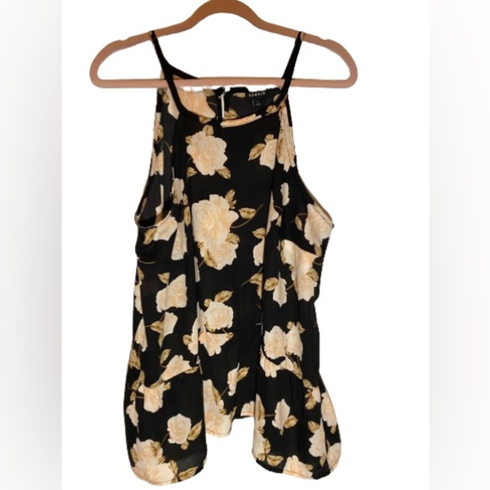 Torrid Flower Halter Top Georgette Drop Waist   1x 14-16